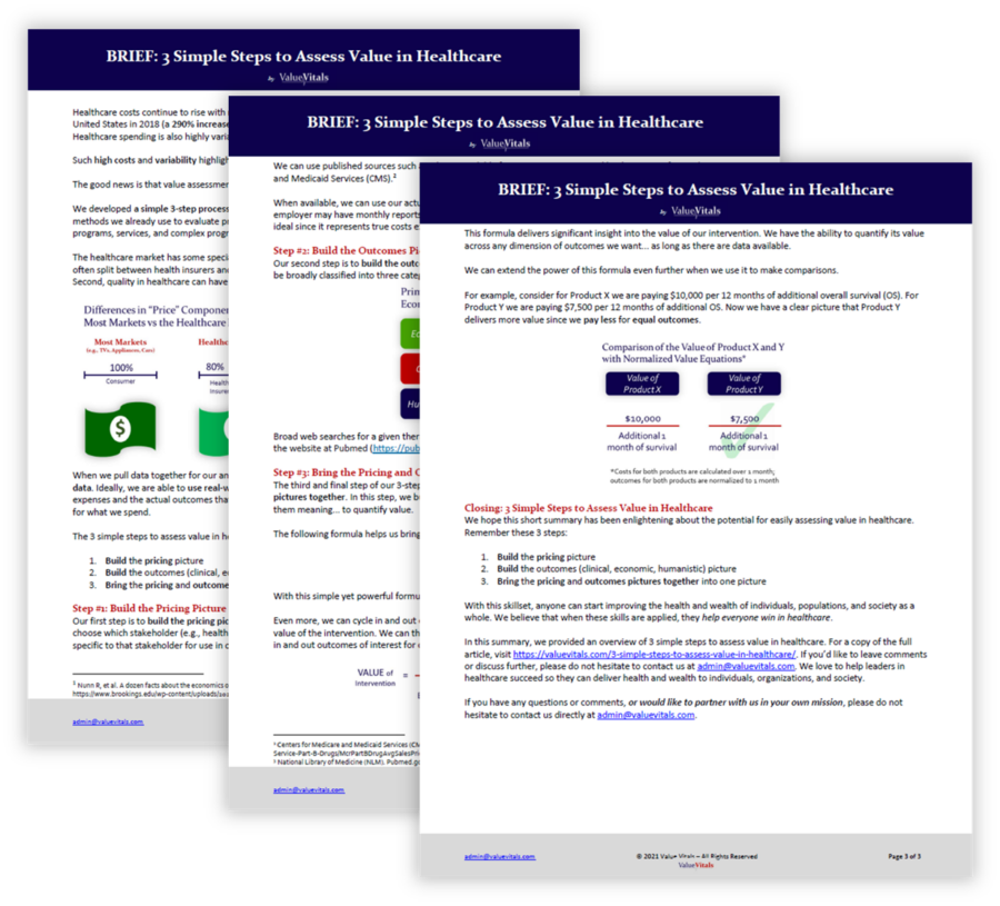 3 Simple Steps to Assess Value in Healthcare